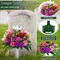Artificial Cemetery & Memorial Flowers with Vase – Colorful Silk Rose & Lily Gravesite Bouquet, UV-Resistant Outdoor Grave Decoration for Headstones (2 Sets)